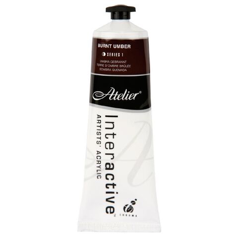 Atelier S1 Acrylic Paint Burnt Umber Brown 80ml