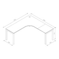 Zealand Quattro Workstation 1800 x 600 White