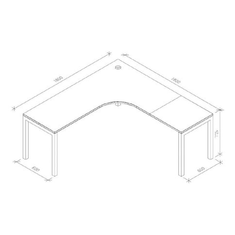 Zealand Quattro Workstation 1800 x 600 White