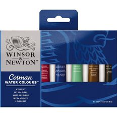 Winsor & Newton Cotman Water Colour Set of 6 8ml Tubes Multi-Coloured