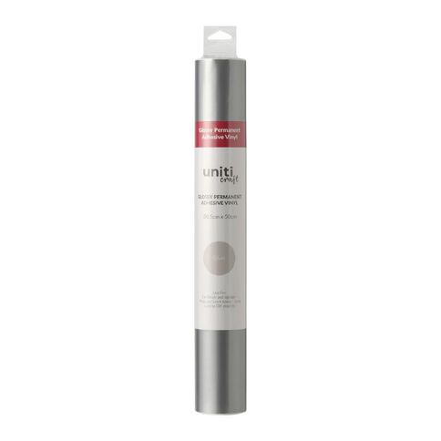 Uniti Craft Adults Glossy Permanent Vinyl Silver 30.5cm x 50cm