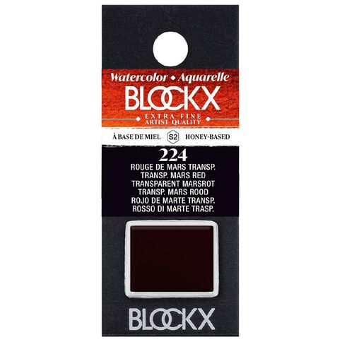 BLOCKX Watercolour Half Pan S2 224 Transparent Mars Red Red