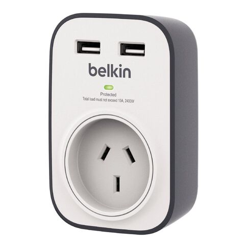 Belkin Single Surge Protector With Dual 2.4A USB Ports White