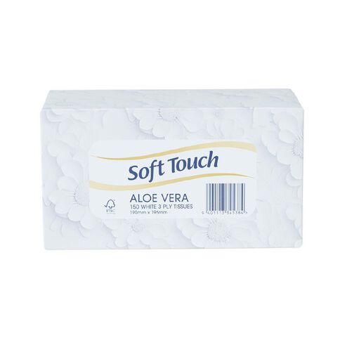 Soft Touch Aloe Vera Facial Tissue 3ply 150 Pack