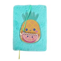 Kookie Summer Fuzzy Notebook Pineapple
