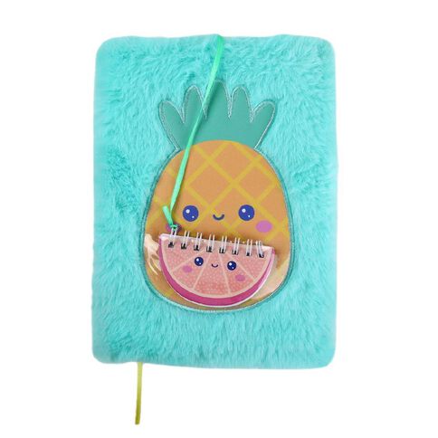 Kookie Summer Fuzzy Notebook Pineapple