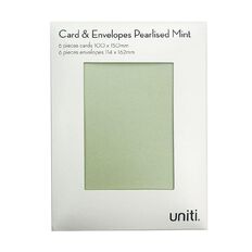 Uniti Cards & Envelopes Pearlised 6 Pack Mint