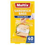 Multix Quick Zip Resealable Sandwich Bags 40 Pack