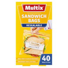 Multix Quick Zip Resealable Sandwich Bags 40 Pack