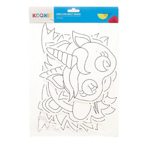 Kookie Educational Diecut Masks White 10 Pack