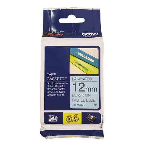 Brother TZEMQ531 Label Tape Black on Pastel Blue 12mm x 4m