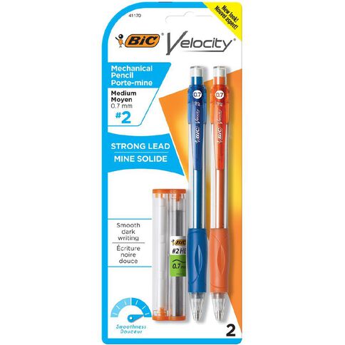 Bic Velocity Mechnanical Pencil 7mm Black 2 Pack