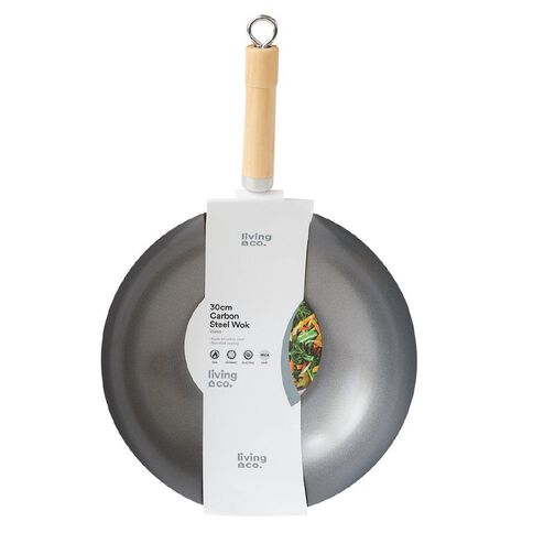 Living & Co Non Stick Wok Black 30cm Living & Co Non Stick Wok Black 30cm