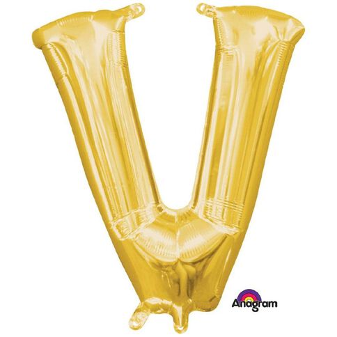 Amscan Small-Size Air Letter V Gold