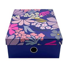 Uniti Floral Storage Box Purple Mid A4
