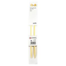 Uniti 6mm Knitting Needles Bamboo 35cm Brown Mid 2 Pack