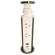 Jasper J Desk Pop Top Electrical Outlet With Two Std Plugs & Usb-a/usb-c