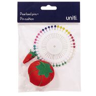 Uniti Pearlized Pins and Pin Cushion Multi-Coloured 40 Pack