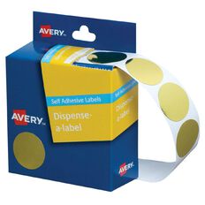 Avery Dispenser Dot 250 Labels Gold 24mm Diameter