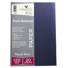Direct Paper Paris Emboss 120gsm A4 20 Pack Royal Blue