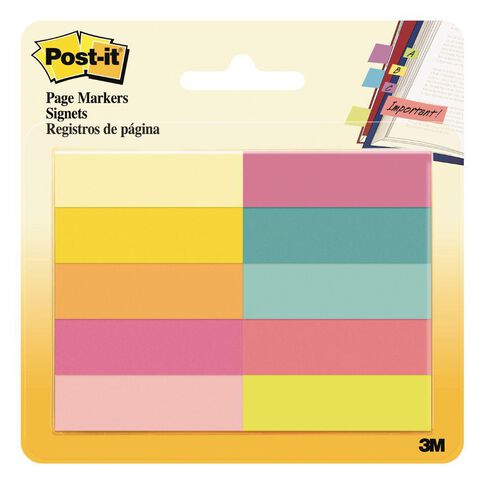Post-It Page Markers Bright Colours 10 Pads Assorted