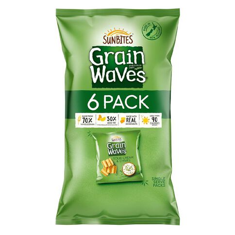 Sun Bites Grain Waves Sour Cream & Chives 6 Pack