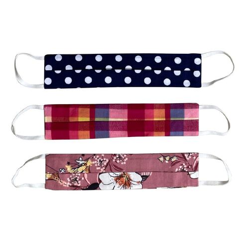 Anna Stretton Kids' Dual Layer Fabric Face Mask 3 Pack