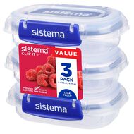 Sistema Klip It Plus Rectangle 3 pack Assorted 180ml