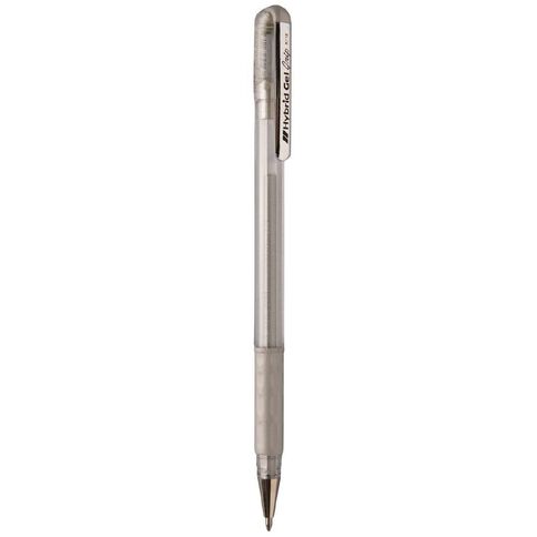Pentel Gel Pen Hybrid Grip Metallic Loose Silver