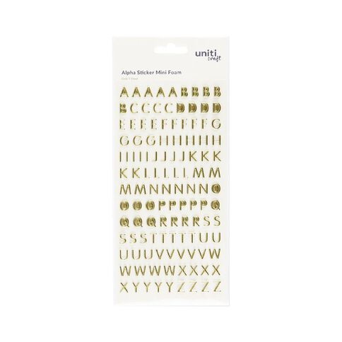 Uniti Mini Foam Alpha Stickers Gold