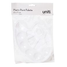 Uniti Plastic Paint Palette 23.5cm x 17cm White