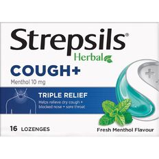Strepsils Herbal Cough Fresh Menthol Lozenges 16 Pack