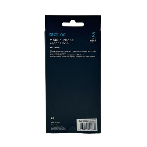 Tech.Inc Clear Phone Case For iPhone 13/14/15 TI0059WH White