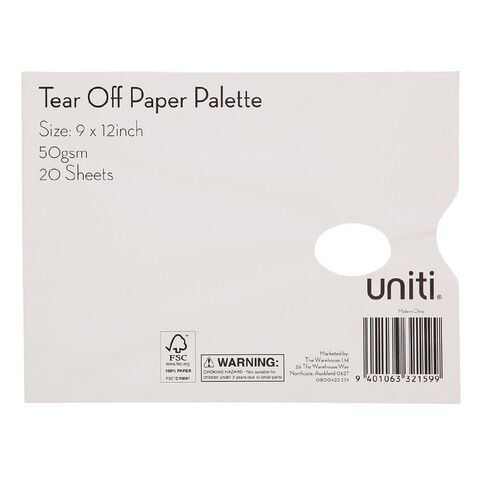 Uniti Tear Off Paper Palette White