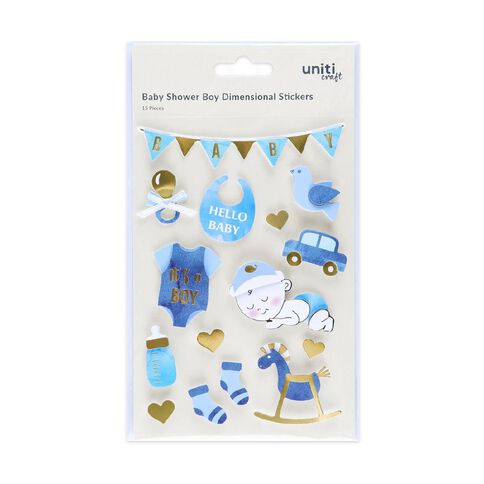 Uniti Dimensional Stickers Baby Boy