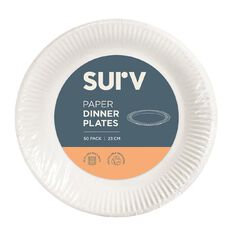 SURV. Paper Plates 23cm 50 Pack