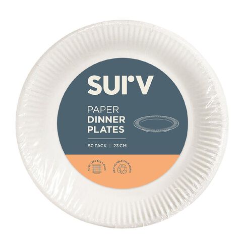 SURV. Paper Plates 23cm 50 Pack