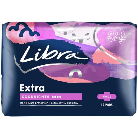 Libra Goodnight Pads with Wings 10 Pack