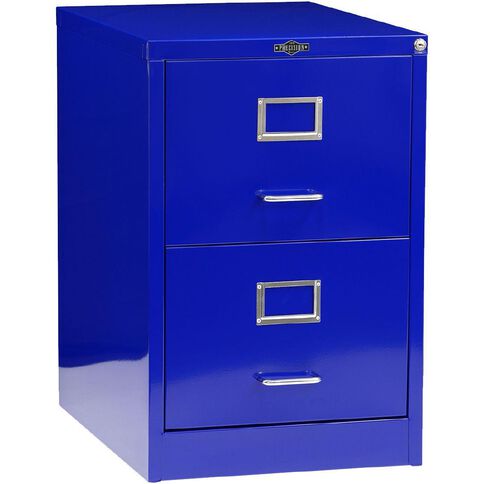 Precision Vintage 2 Drawer Filing Cabinet Gloss Blue Mid