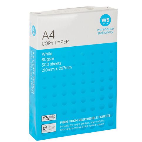 WS Photocopy Paper 80gsm 500 Pack A4