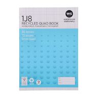 WS Exercise Book 1J8 5mm Quad 36 Leaf Blue