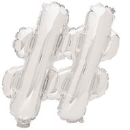 Artwrap Foil Balloon Hash Tag Silver 35cm