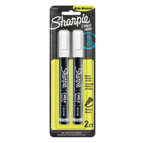 Sharpie Wet Erase Marker Medium Tip White 2 Pack