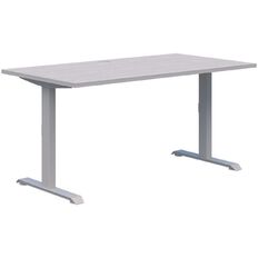 Premium Fixed Height Desk Silver & Silver Strata 1500x800