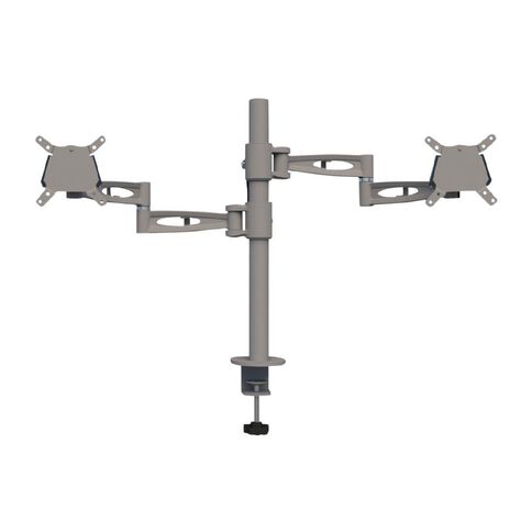 Accent Quick Ship Independent Double Monitor Arm Silver