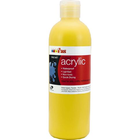 FAS Paint Student Acrylic Yellow Mid 500ml