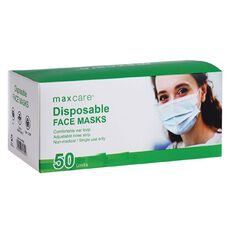 Maxcare Disposable 3 Ply Face Mask 50 Pack