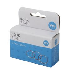 WS Book Rings No 4 38mm 5 Pack