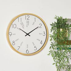 Living & Co Te Reo Clock Natural 40cm