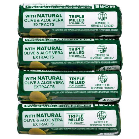 Palmolive Naturals Aloe & Olive Moisture Care Soap 90g 4 Pack Green Mid